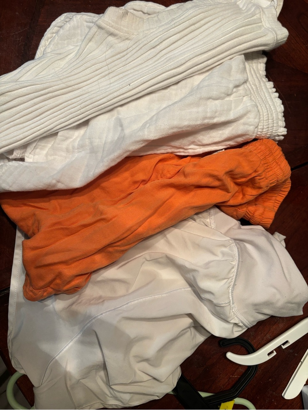 Women’s White and Orange Athletic Shorts and Tank Bundle Size S/XS Used Read